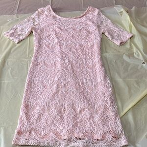 Elegant Pink Lace Dress-Forever 21 size small